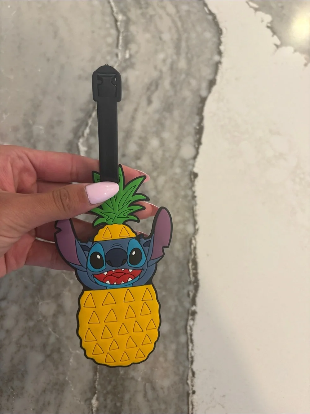 Disney Stitch Pineapple Silicone Luggage Tag - Yellow, Green & Blue